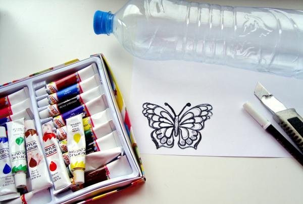 Glassmaleri sommerfugl