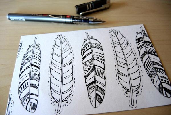 dessiner des plumes