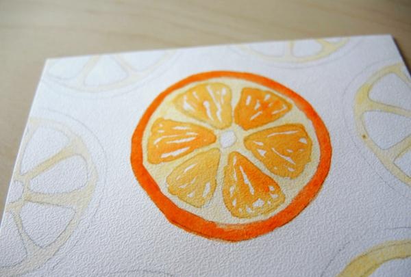 vẽ một quả cam