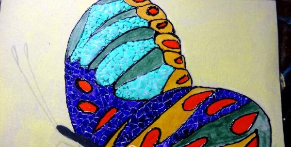 yumurta kabuğu mozaik boyama