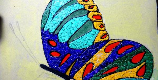 peinture mosaïque de coquille d'oeuf
