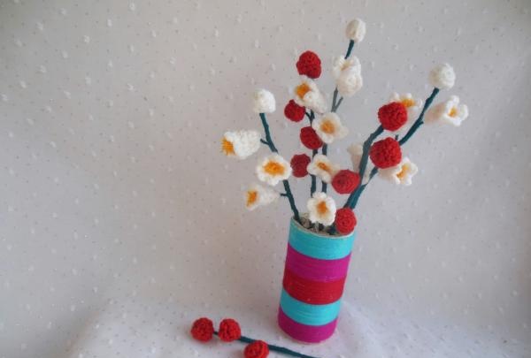 Flores decorativas de crochet.