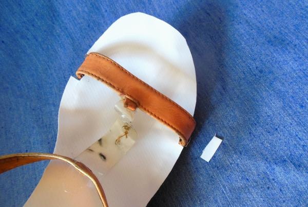 Replacing the insole of old sandals