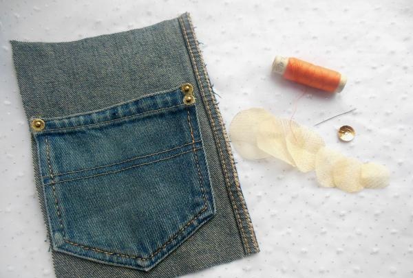 Bloc-notes avec bordure en jean