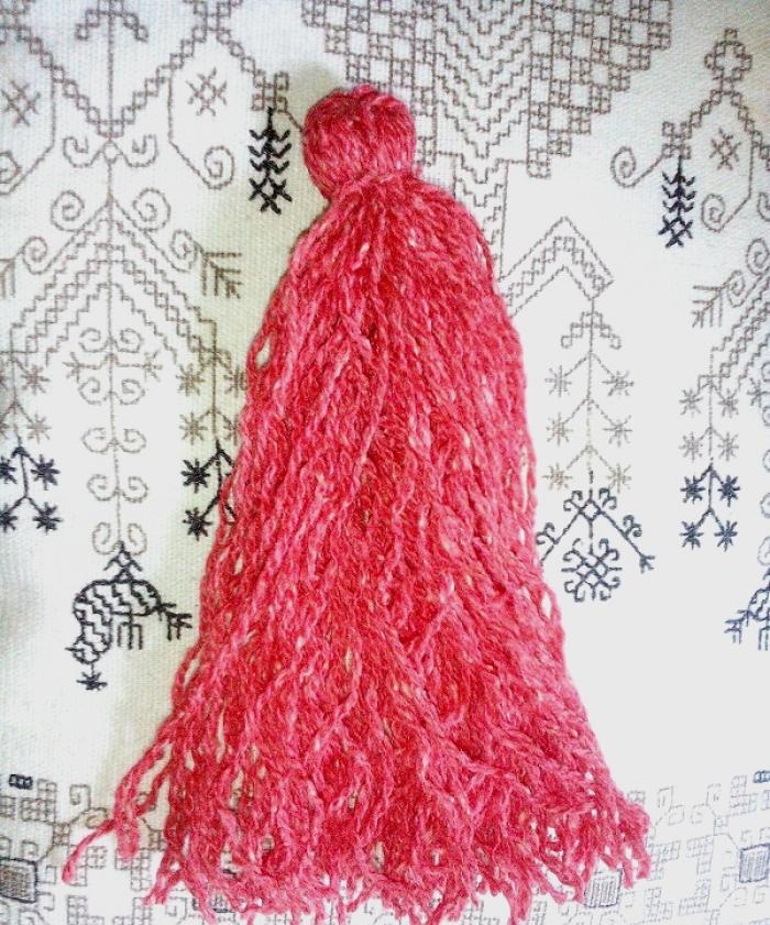Red horse made of threads