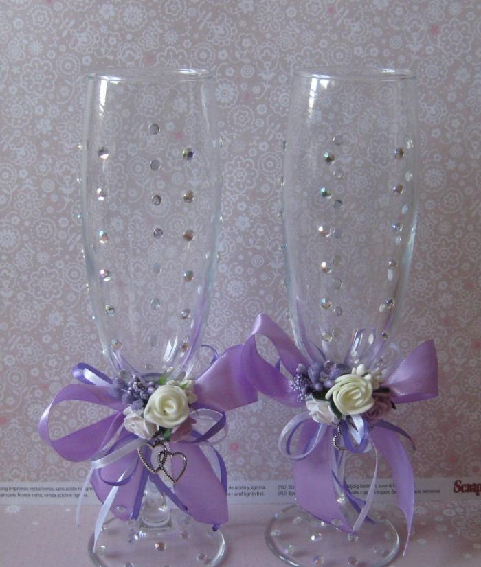 Okulary na wesele w kolorze liliowym