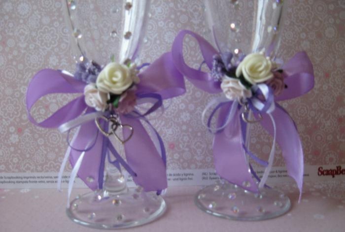 Esküvői szemüveg lila színben
