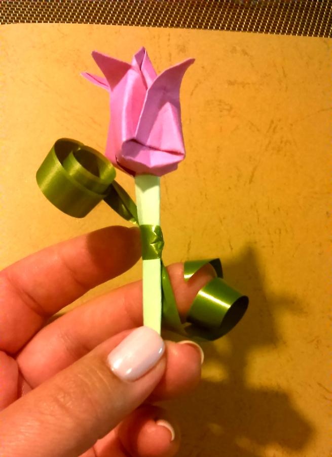 3D card na may origami tulips