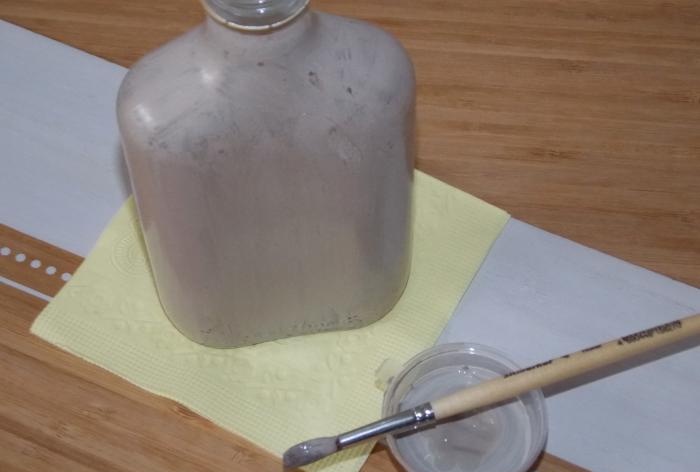 Decoupage glassflaske