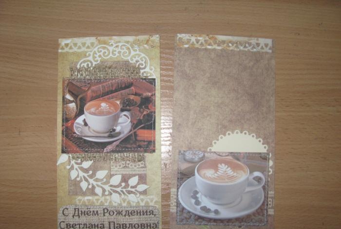 Coffee card chocolate maker