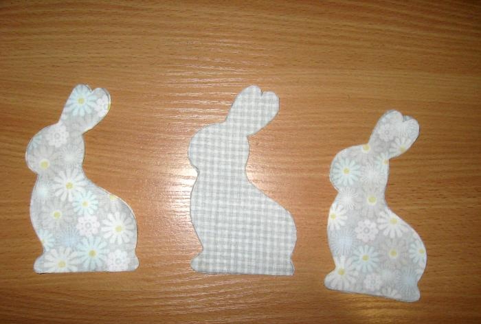 Easter bunnies made of fabric