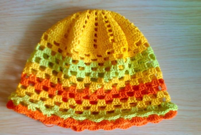 decorazioni a maglia per cappello estivo