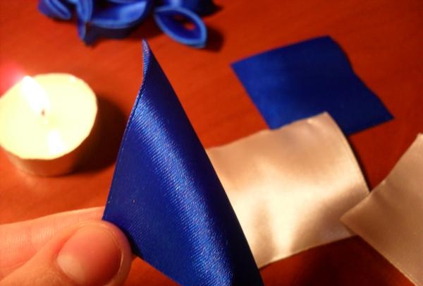 blue ribbon in half