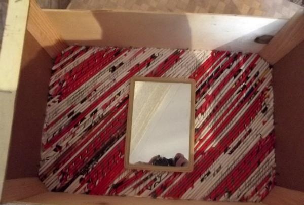 dekoratív polc rétegelt lemez dobozból