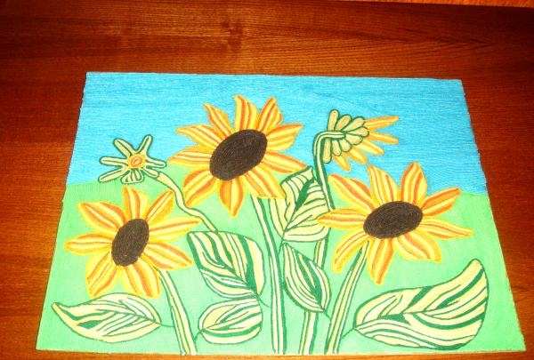 Lukisan bunga matahari teknik nitkografiya