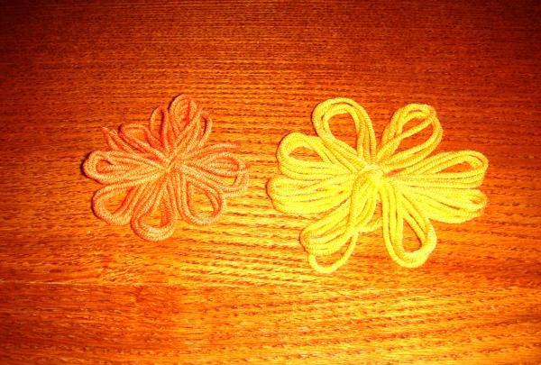 make a flower from orange thread