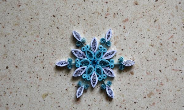 Quilling vykort Snowflake