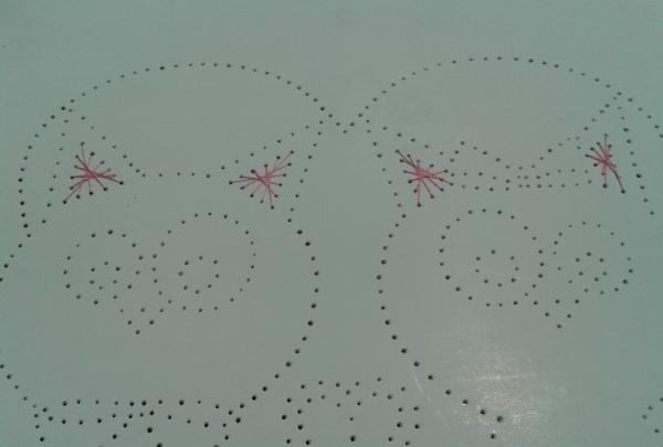 Cartolina di San Valentino utilizzando la tecnica isothread