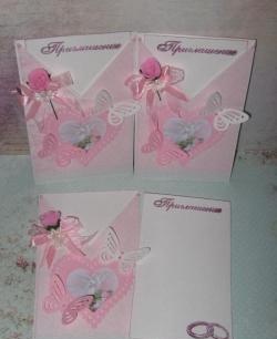 Wedding invitations in the form of envelopes