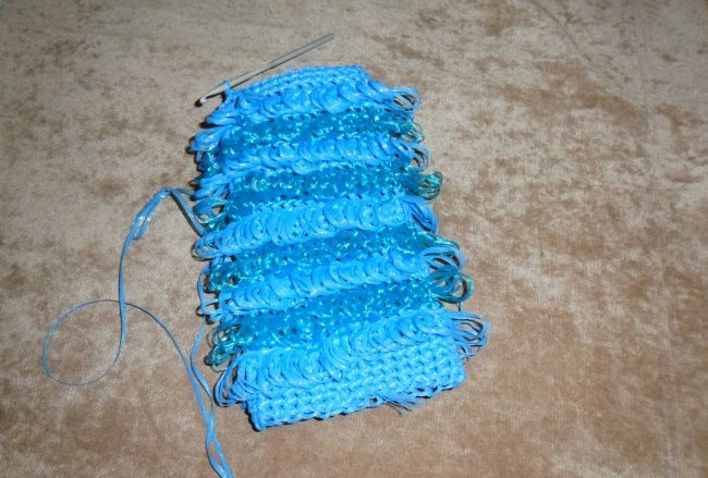 Master class on knitting washcloths from polypropylene threads