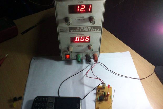 Jednoduchý obvod detektoru mobilního signálu