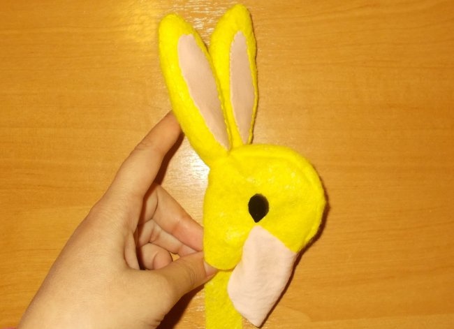 DIY žltý plyšový králik
