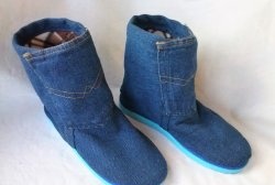Boots en jean avec polaire