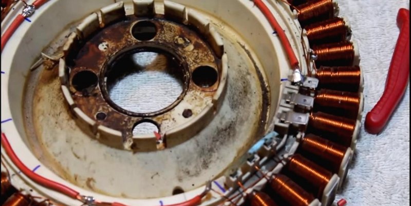 Elektrische generatorombouw van de motor van een wasmachine