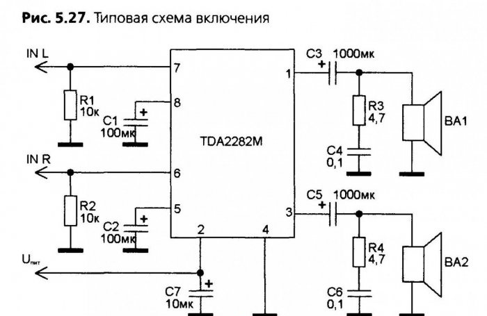 Amplificador simples em TDA2822