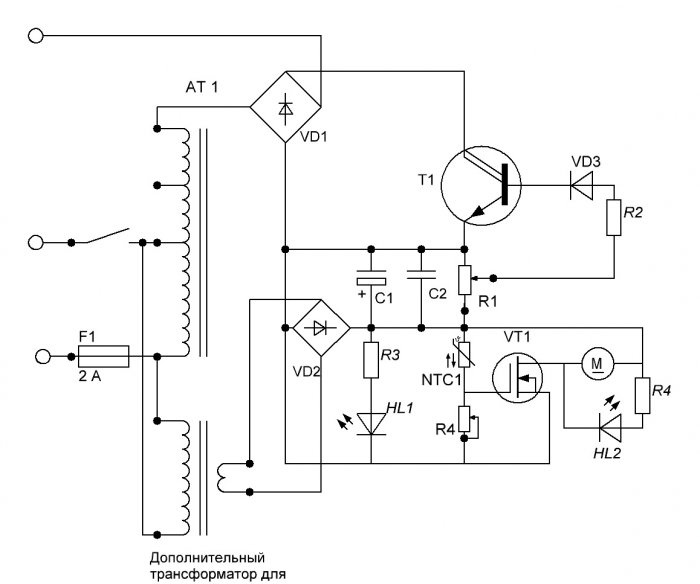 Elektronik voltaj regülasyonlu, parazitsiz ototransformatör