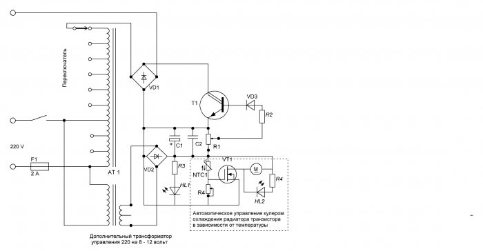 Interferensfri autotransformator med elektronisk spenningsregulering