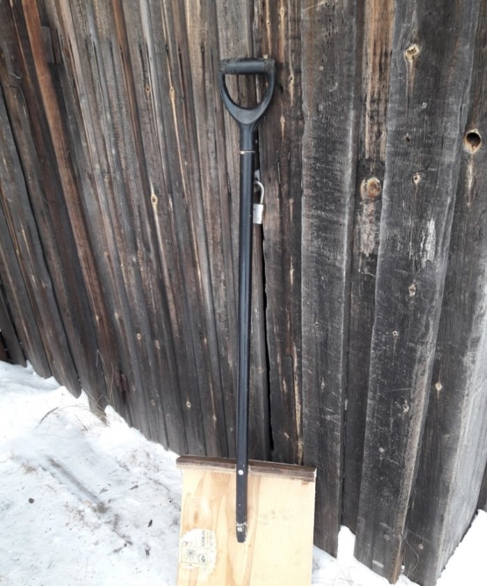 DIY wooden snow shovel