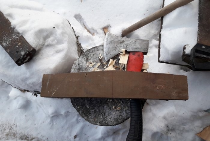 DIY wooden snow shovel