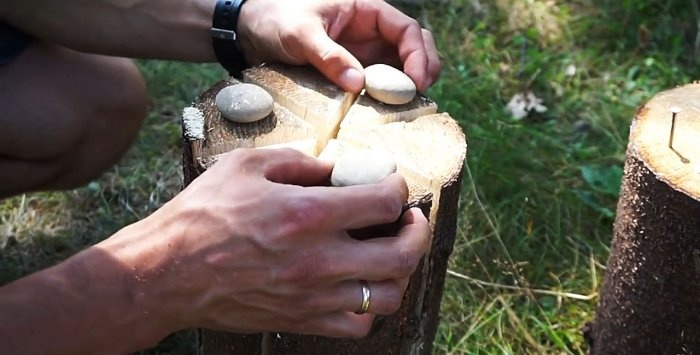 Tre opzioni per realizzare una candela finlandese da un tronco