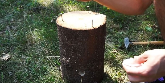 Tres opcions per fer una espelma finlandesa a partir d'un tronc