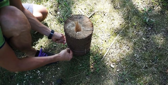 Trois options pour fabriquer une bougie finlandaise à partir d'une bûche