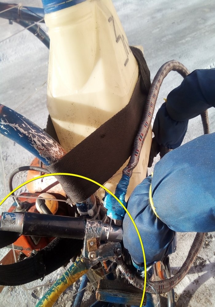 Aéropropulsion de type sac à dos à partir d'une tronçonneuse Ural