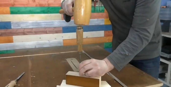 Making a tenon socket using a drilling machine