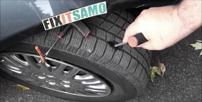 Reparera en punktering utan att ta bort hjulet