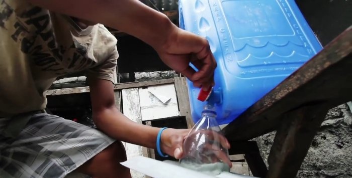 How to make a solar lamp from a bottle