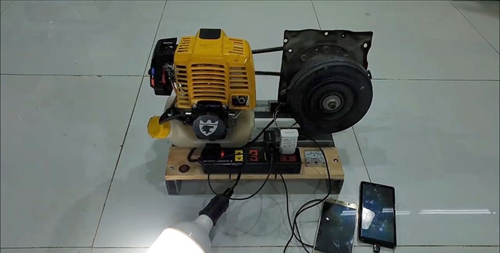 Како направити генератор од 220 В од мотора тримера