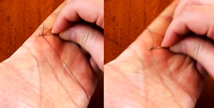 En øjeblikkelig måde at tråde en nål på uden brug af værktøj