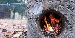 Fornace a razzo in cemento: non arrugginisce dietro di loro