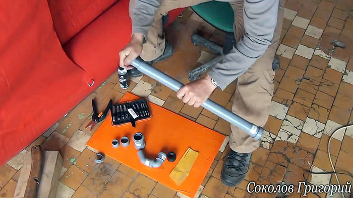 How to make a hand pump for pumping water out of PVC pipes