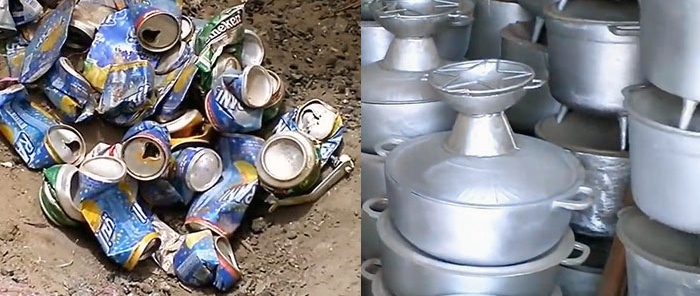 Casting dishes from aluminum cans
