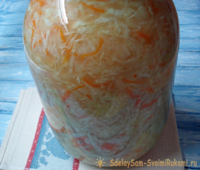 Dry salting cabbage in its own juice