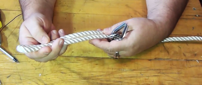 Como trançar uma corda sem nó em um laço ou para prender um dedal