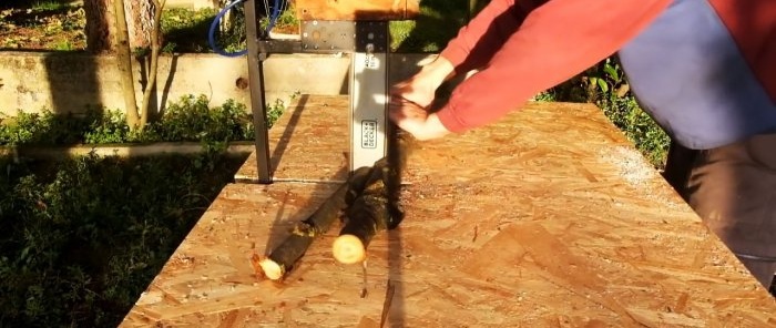 How to make a machine for sawing firewood from an electric chain saw