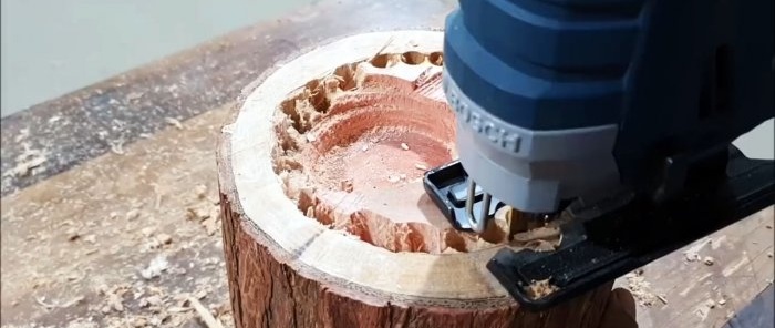 Como fazer uma caixa de pão com um pedaço de tronco