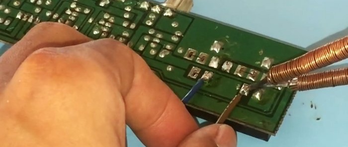 DIY soldering iron with instant heating from a transformer